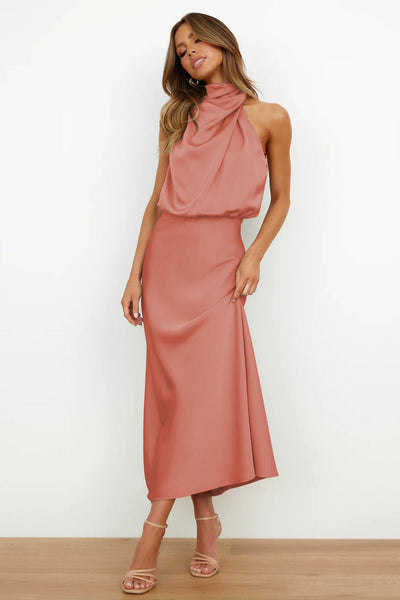 Helena Elegant Halter Dress