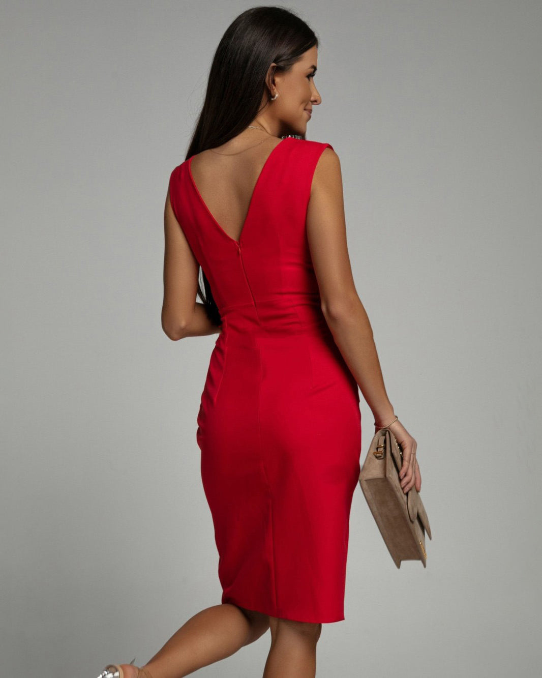 Portia Elegant Draped Midi Dress