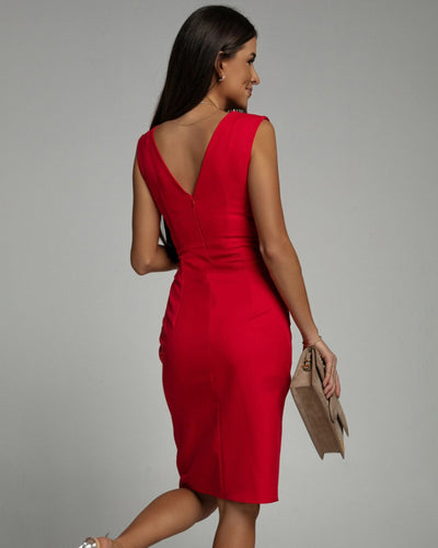 Portia Elegant Draped Midi Dress