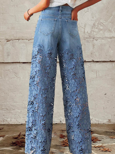 Daisy | Women's jeans with lace and patchwork