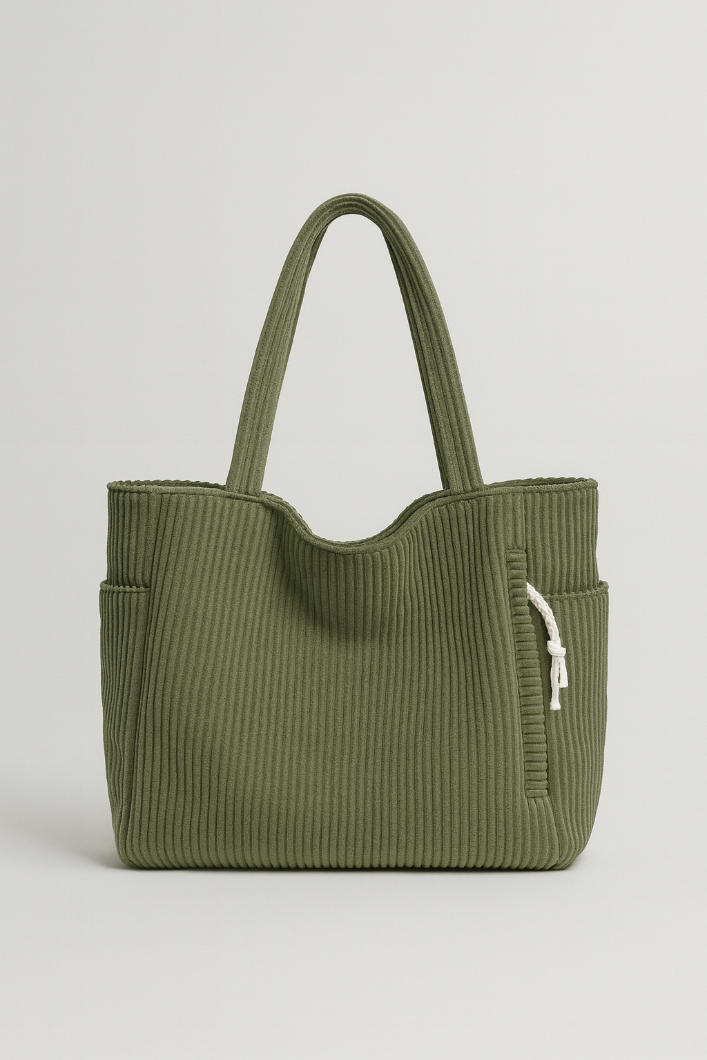Tilda – Ribbed Tote Bag with drawstring detail