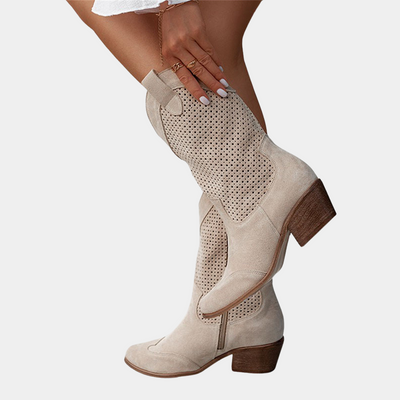 Norah Pointed-Toe Ankle Boots with Low Heel