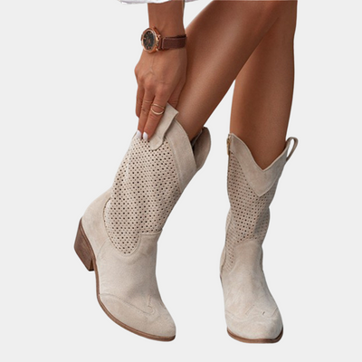 Norah Pointed-Toe Ankle Boots with Low Heel
