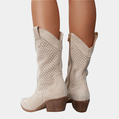 Norah Pointed-Toe Ankle Boots with Low Heel