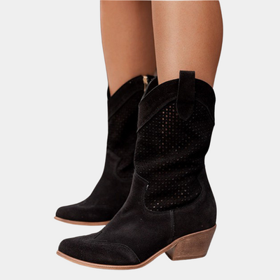 Norah Pointed-Toe Ankle Boots with Low Heel