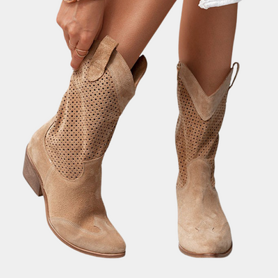 Norah Pointed-Toe Ankle Boots with Low Heel