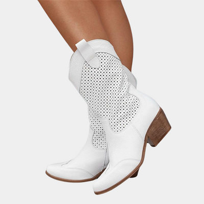 Norah Pointed-Toe Ankle Boots with Low Heel