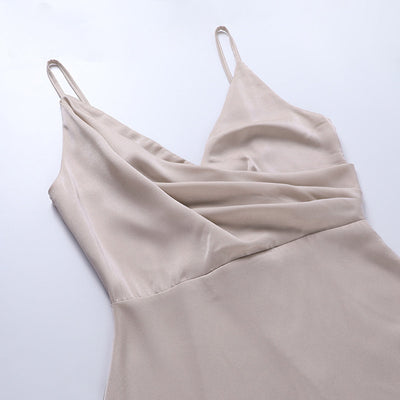 Lottie™ | Strappy Cowl Neck Satin Midi Dress