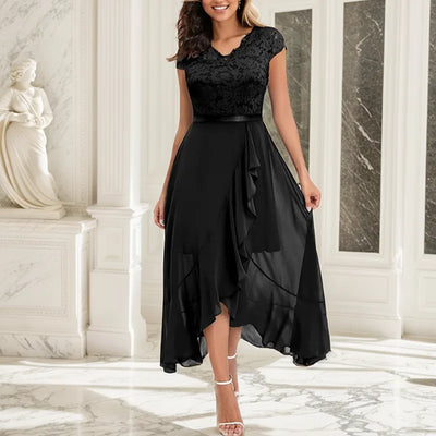 Candace™ | V Neck Ruffles Dress