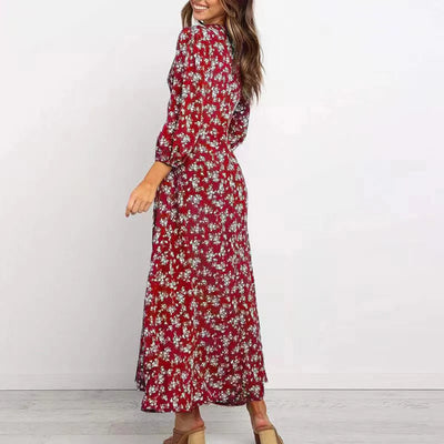 Melina Bohemian Floral Print Long Dress