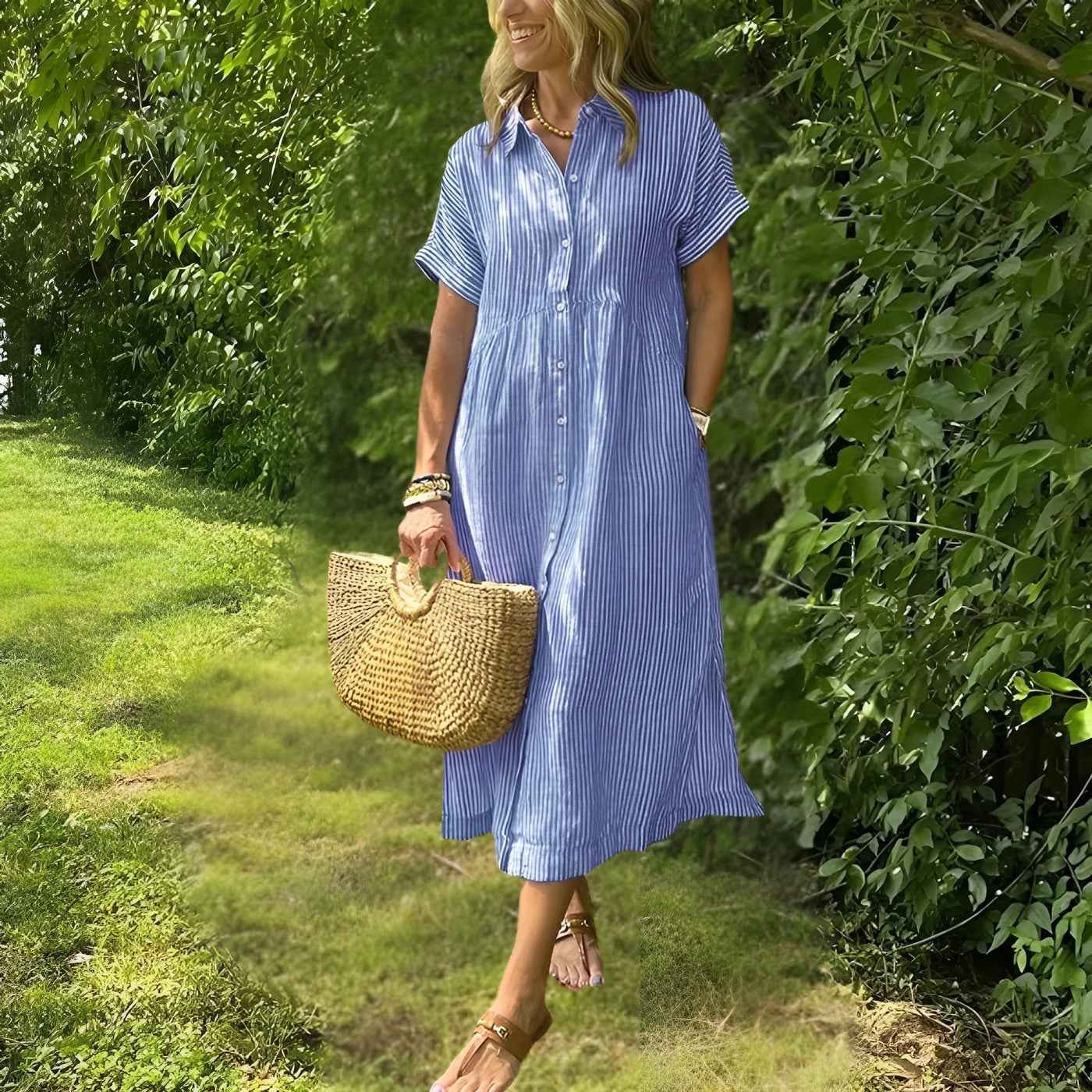 Fioria | Flattering Striped Shirtdress