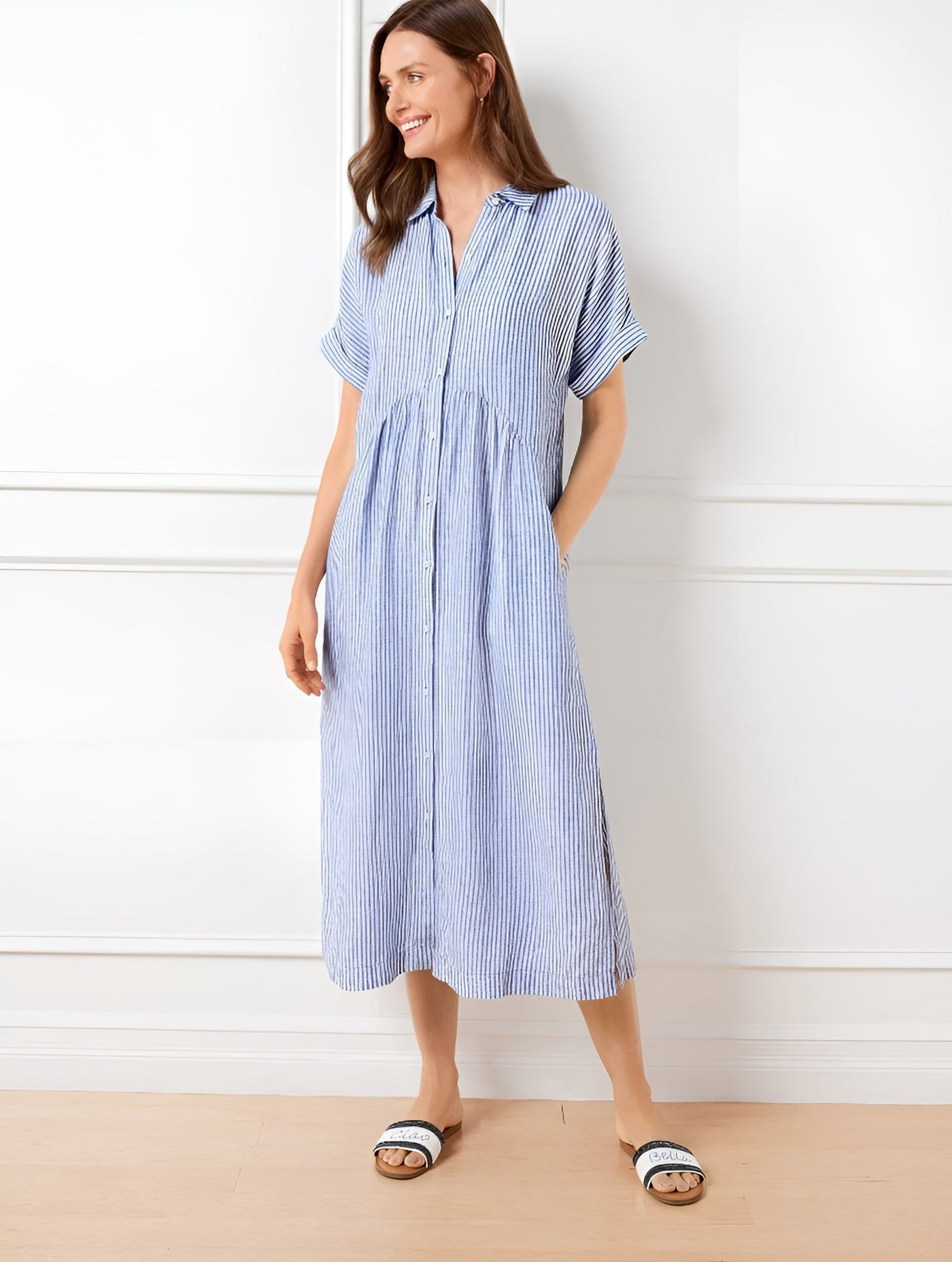 Fioria | Flattering Striped Shirtdress