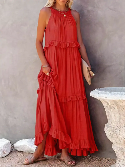 Mabel Ruffle Breeze Maxi Dress