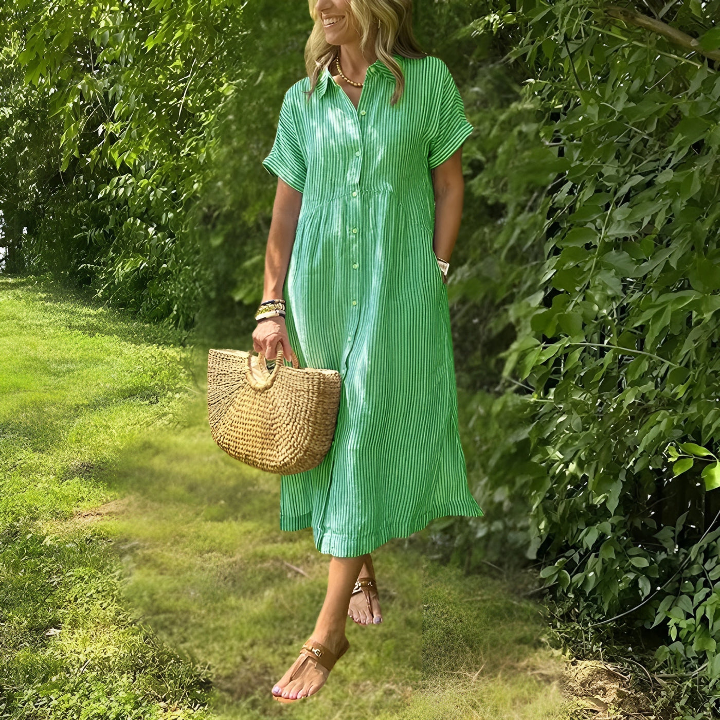 Fioria | Flattering Striped Shirtdress
