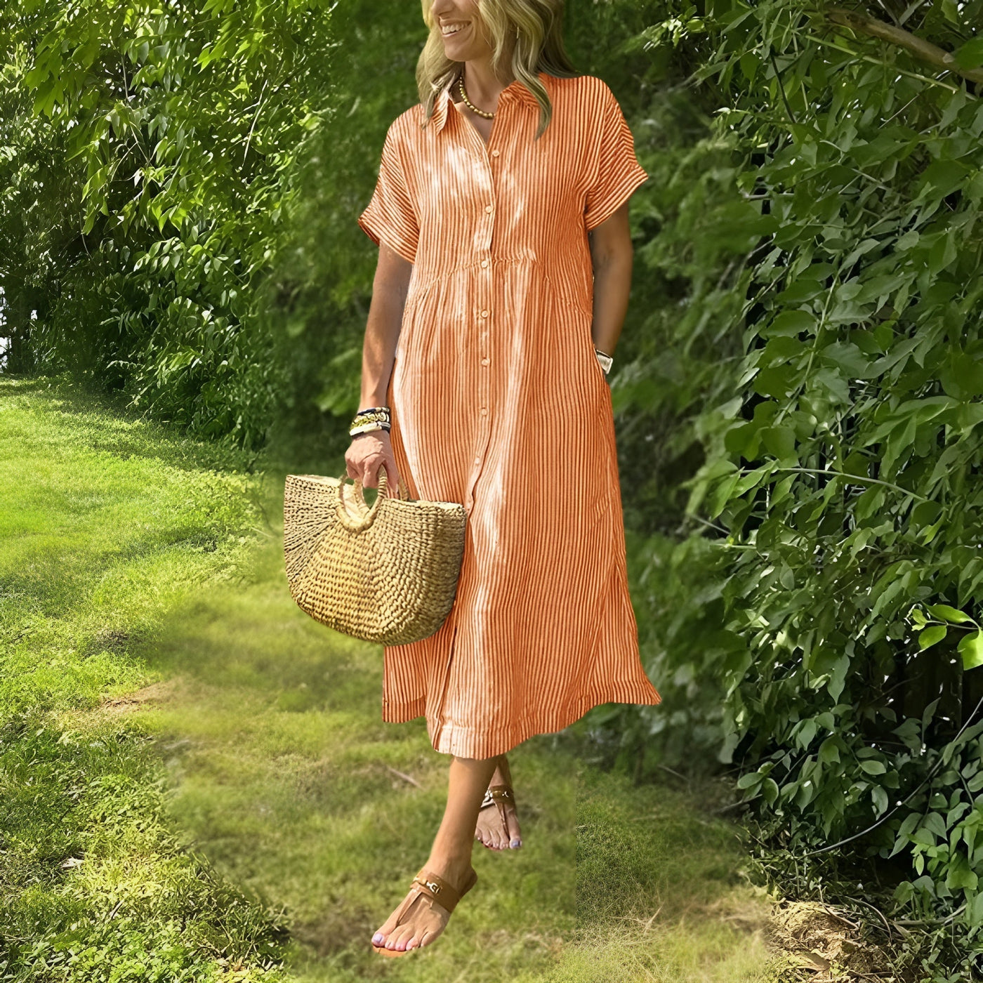 Fioria | Flattering Striped Shirtdress