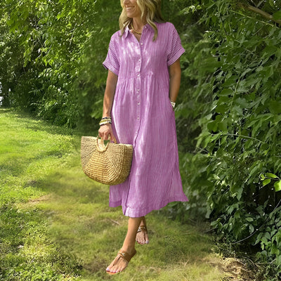 Fioria | Flattering Striped Shirtdress