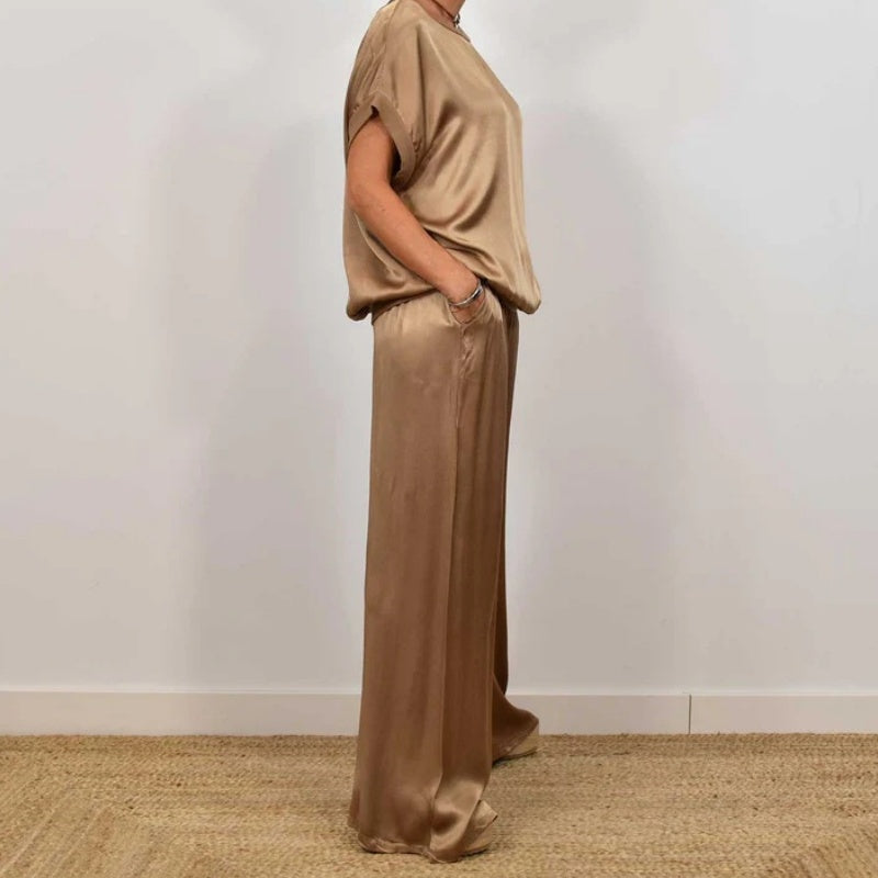 Oceane Elegant Loose Shirt Pants Set