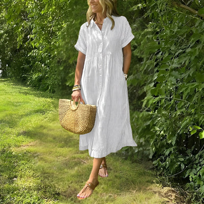 Fioria | Flattering Striped Shirtdress