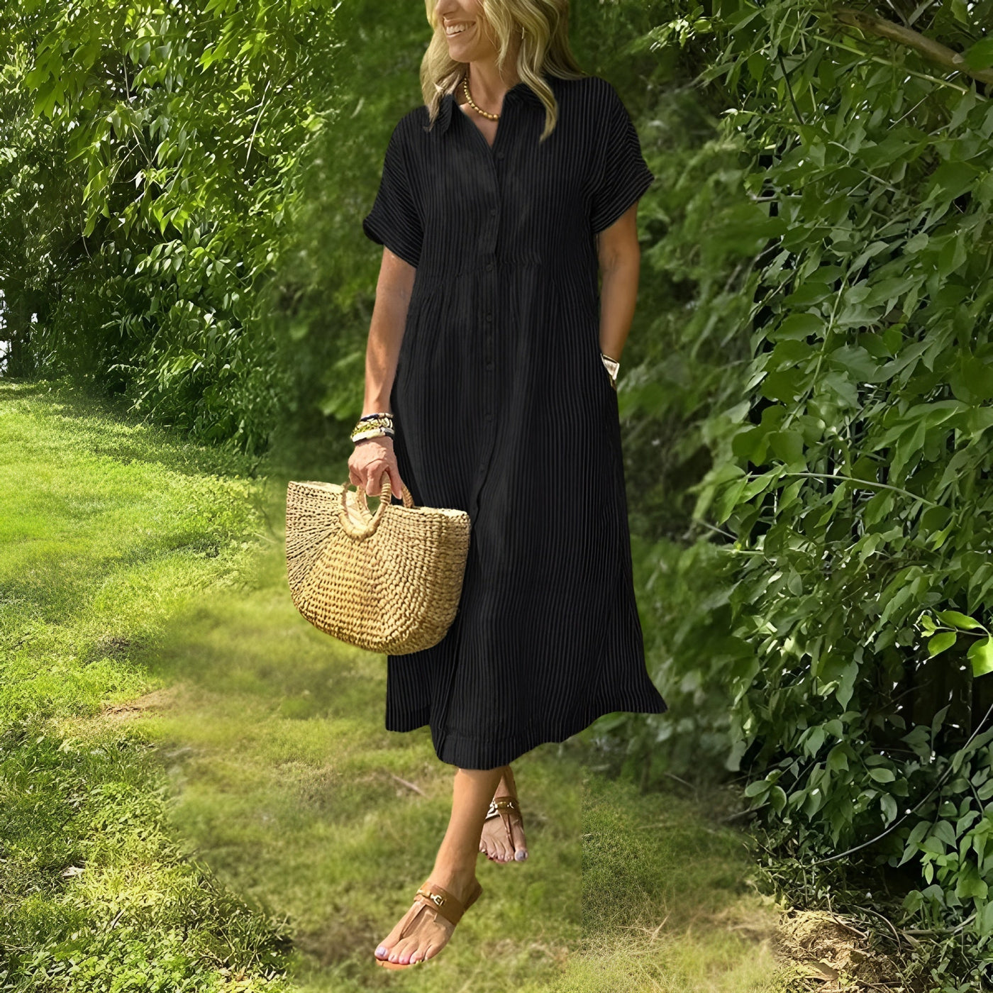 Fioria | Flattering Striped Shirtdress